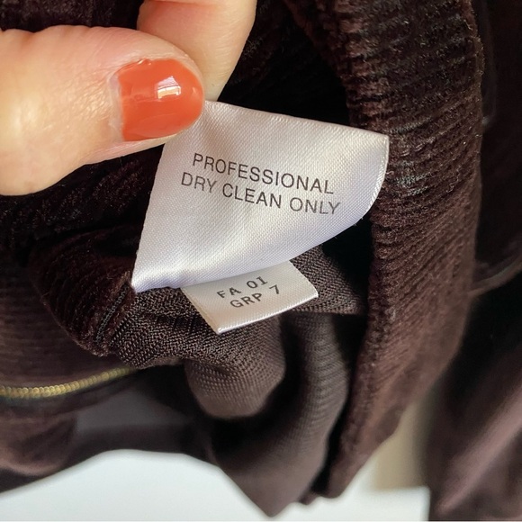ST JOHN Sport Brown Corduroy Full Zip Collared Jacket Women’s L Large - Picture 10 of 12